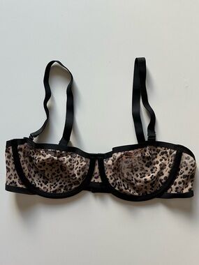 Cuup The Balconette Bra 34B Leopard Mesh